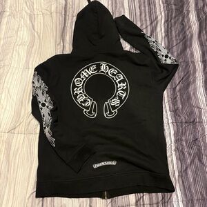 Chrome Hearts Black Hoodie with Silver Accents